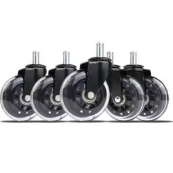 Everbilt Black 3 in. Rollerblade Office Chair Caster Wheels (5-Pack) @N3-170