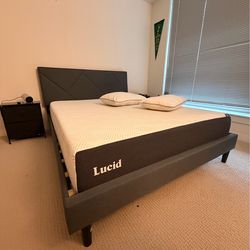 Bed frame + Queen mattress (Sold together or separate)