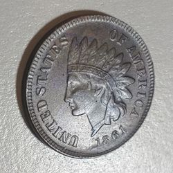 RARE UNCIRCULETED HIGH GRADE+++GREAT INDIAN HEAD PENNY **1861**