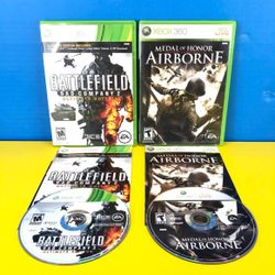 LOT OF 2 BATTLEFIELD Bad Company 2 - METAL Of HONOR AIRBORNE XBOX 360 Video Game