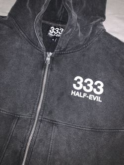 Half Evil Men's Black and Grey Hoodie