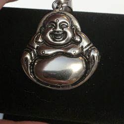 Laughing Buddha Silver Pendant