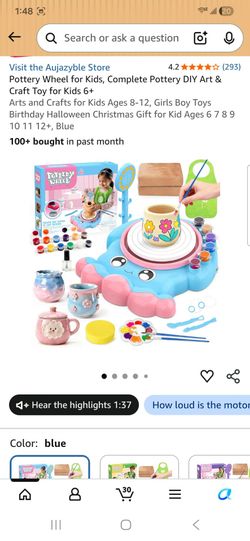 Pottery Wheel for Kids, Complete Pottery DIY Art & Craft Tov for Kids 6+
Arts and Crafts for Kids Ages 8-12, Girls Boy Toys Birthday Halloween Christm