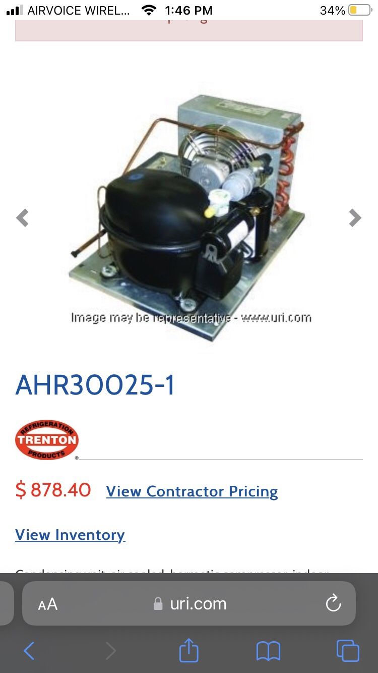 I Have two AHR30025-1 Trenton 1/4 HP COND UNIT 120/1/60 Brand new In The Box 