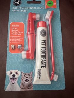Dog toothpaste and toothbrush