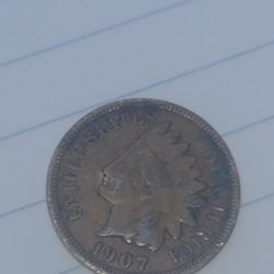 1907 Indian Head penny.