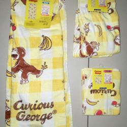 Curious George bath/Beach Hand Face Wash towels Set ice cream See Pix 4 Size