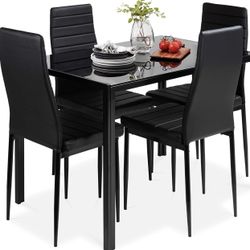 5-Piece Kitchen Dining Table Set “All Black”