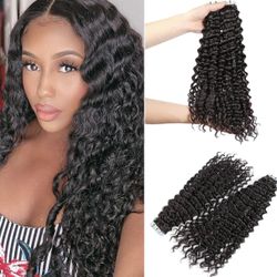 BEAUTIFUL 😍 22” DEEP WAVE HUMAN HAIR TAPE IN EXTENSIONS $60
