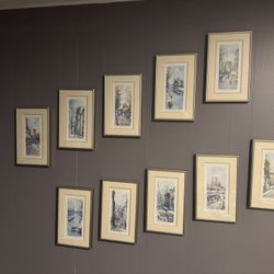 Watercolor Prints From Paris, France, created by the French artist Lucien Delarue (1