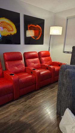 Verona Home Theater Reclining Seating Chairs - Valencia Red