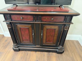 Vintage-Style Ornate Media Console / Buffet Cabinet