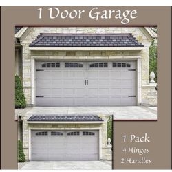 Magnetic Decorative Garage Door Hardware - 6 Pieces Carriage Accents Faux Hinges
