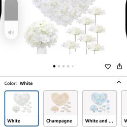Zeyune 200 Pcs Hydrangea Artificial Flowers, Silk Flower Heads with Stems, Fake Hydrangea Bouquet for Wedding Arch Centerpiece DIY Floral Home Decorat