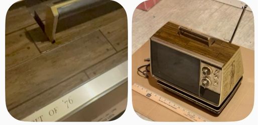 Vintage 1976 Portable TV – Retro Woodgrain Television