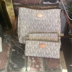 MK Purse Wallet & Small Makeup Bag
