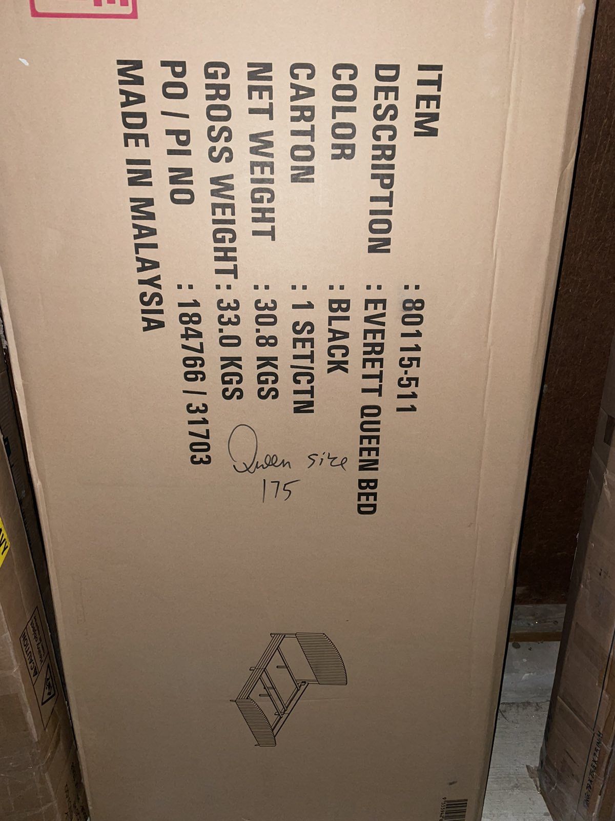 New Queen Size Platform Bed Frame With Headboard