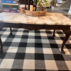 Best Offer Antique Marble Top Coffee Table -great. Quality And Condition 