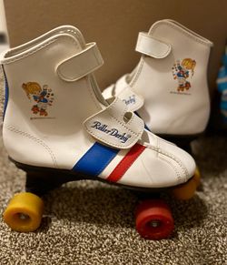 Vintage 80’s Rainbow Brite Girls Derby Skates White