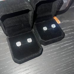 Moissanite Diamond Earrings 2 Carat Pass Diamond Tester