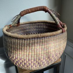 Red & Blue Medium Bolga  Basket