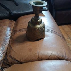 Vintage Brass Bell Candlestick Holder 4" Tall