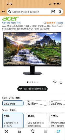 Acer 21.5 Monitor