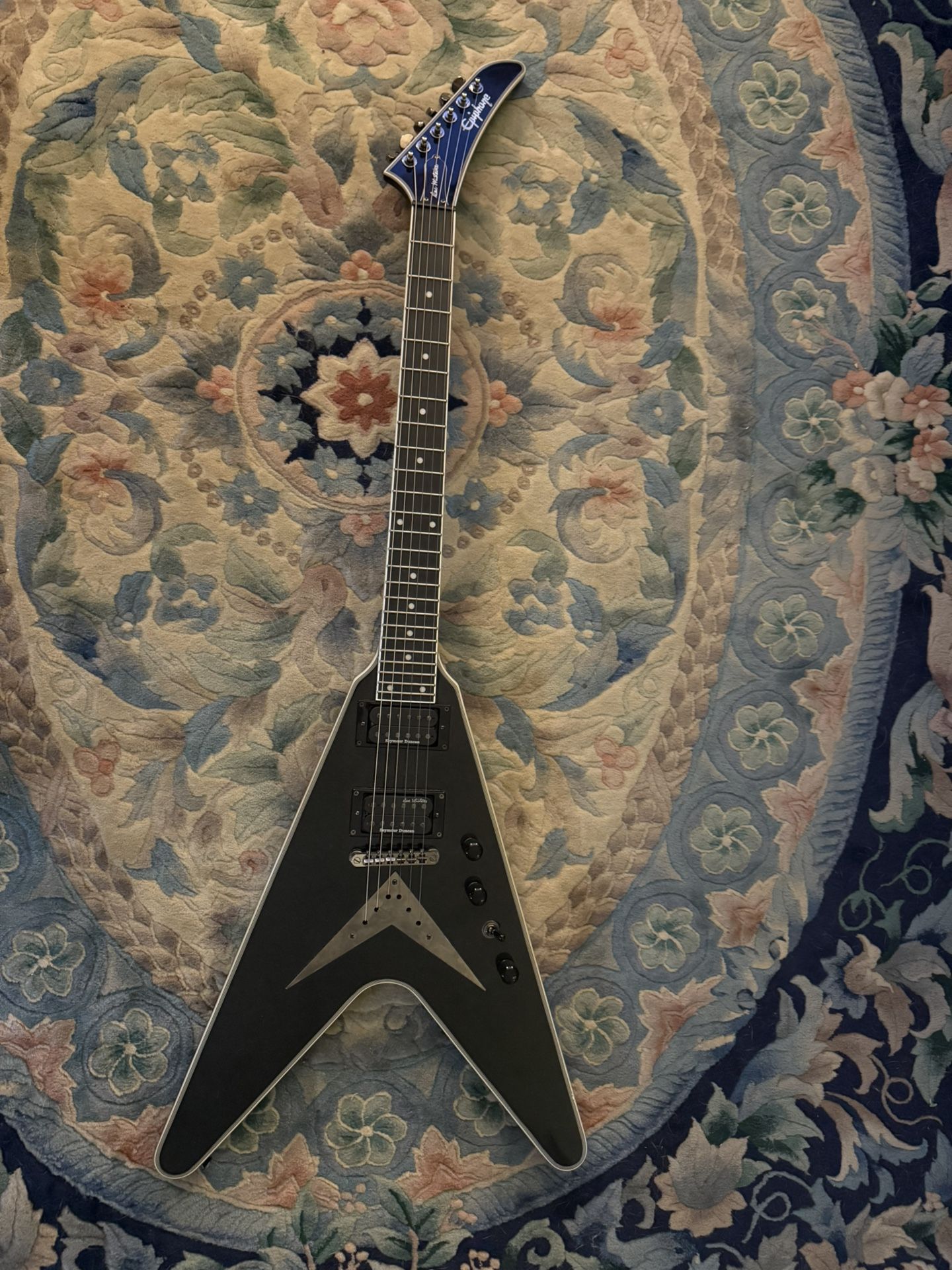 Epiphone DAVE MUSTAINE FLYING V CUSTOM Black Solid Body Electric Guitar