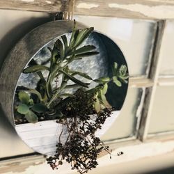 Metal Hanging Planter With Beautiful Succulents