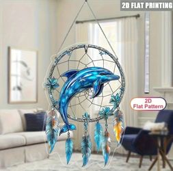 Ocean Spirit Dreamcatcher — Galaxy Dolphin Suncatcher