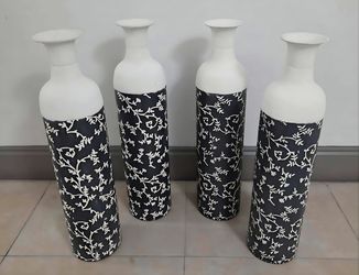 *** JUST REDUCED *** 24" Etched Metal Floor Vases ($8 EACH) @ Lasting Creations