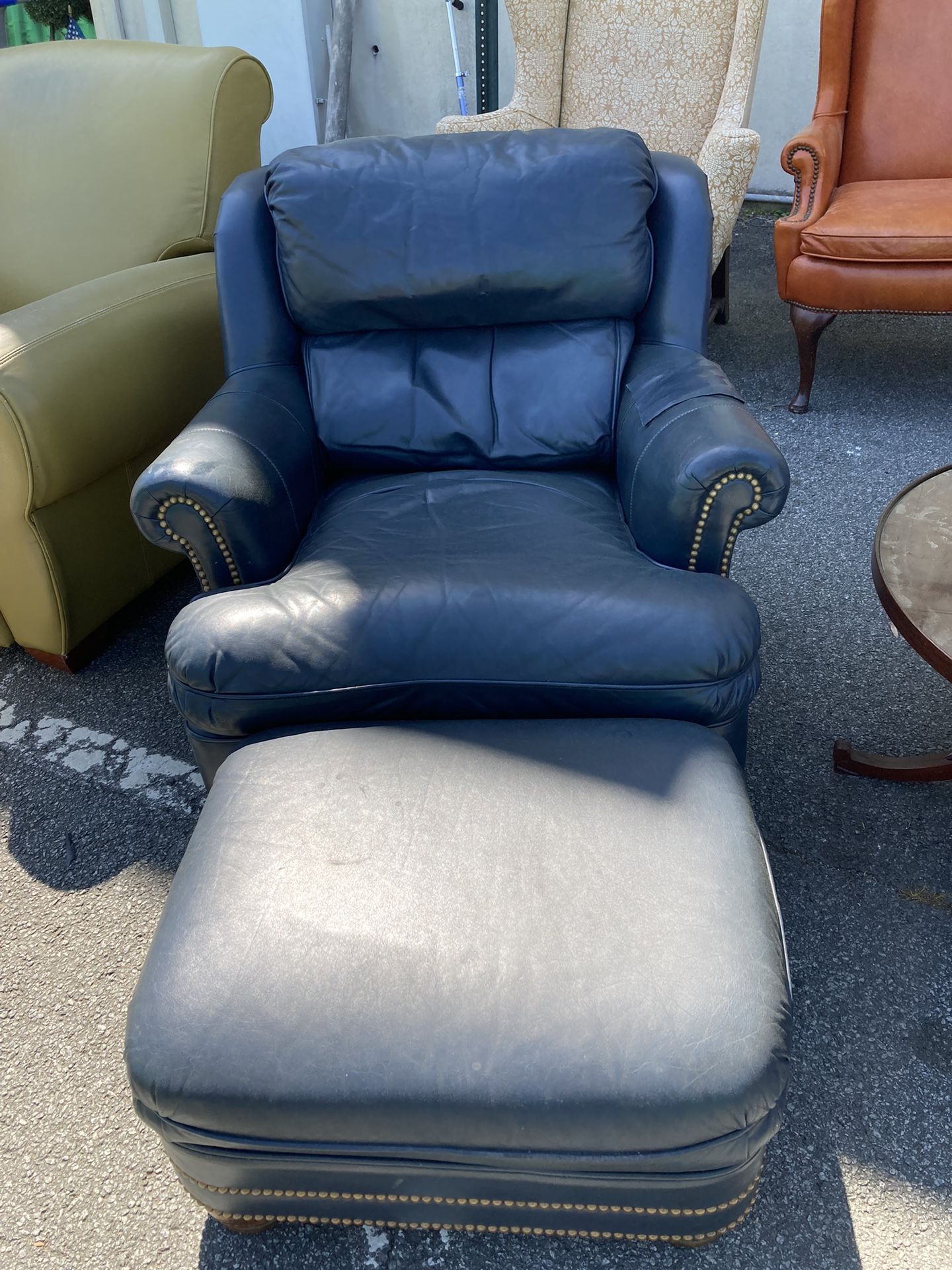Blue Chair W/ Ottoman