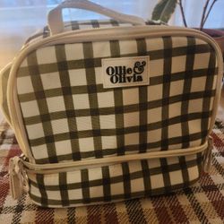 Ollie & Olivia Green Plaid Double-Zip Lunch Bag