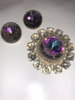 Vintage broach and earrings