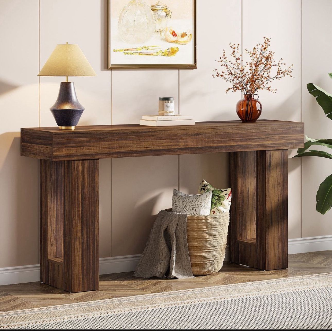 Tribesigns Home 63-Inch Console Table, Farmhouse Wooden Sofa Table Entryway Table Brand New still in the box B684