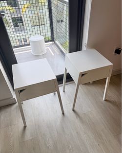 Modern White Metal Nightstands