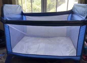 Fisher Price Baby Travel Tender Crib Playpen Pack & Play W/Carry Case, Vintage