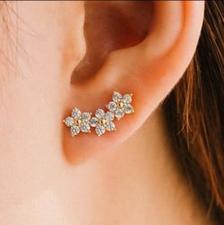 Ear climbers sterling silver earrings