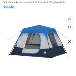 Ozark Trail- 4 Person Instant Cabin Tent With LED Lighted Hub