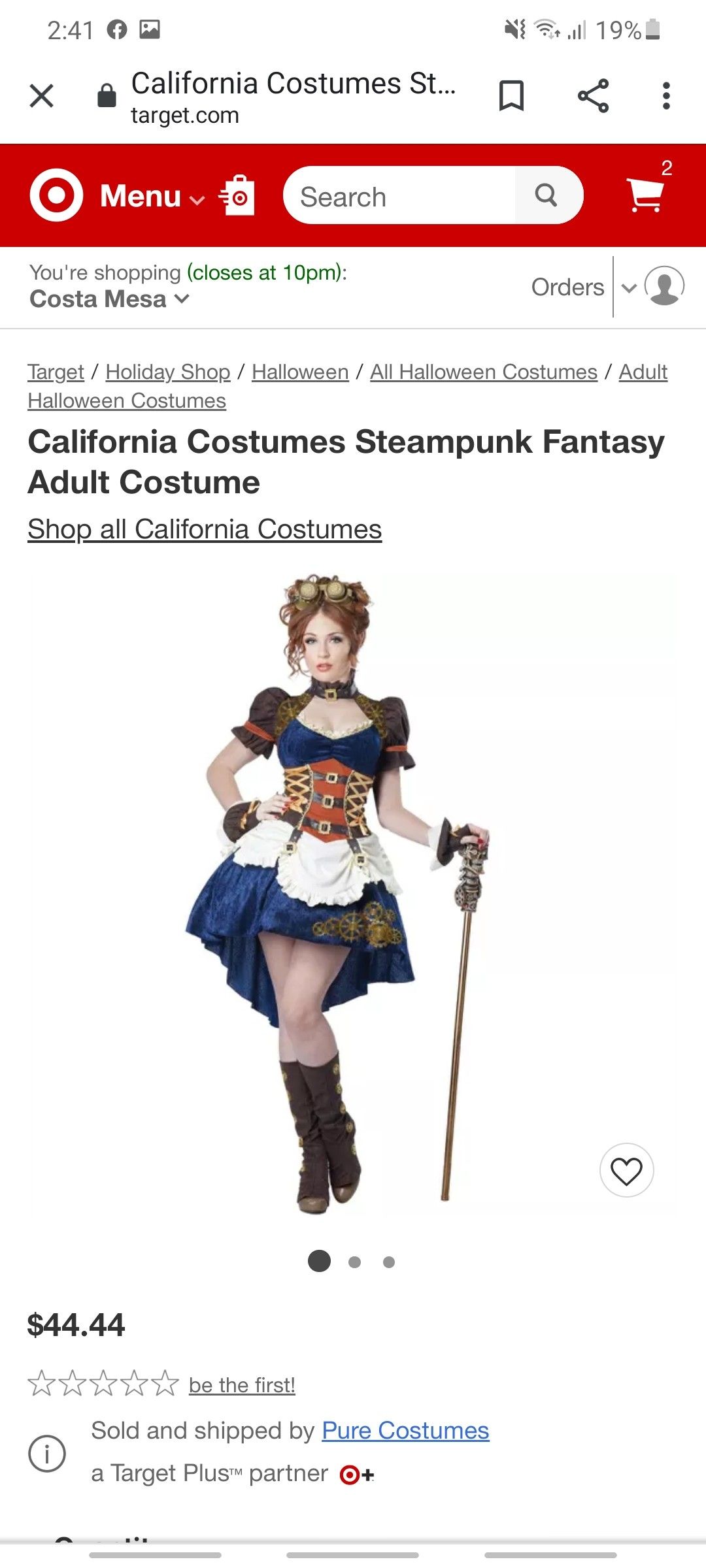 Steampunk fantasy halloween costume