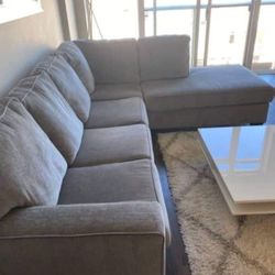 Brand New👉 Altari Grey L Shaped Sectional Sofa With Chaise👍 Delivery Available 👌