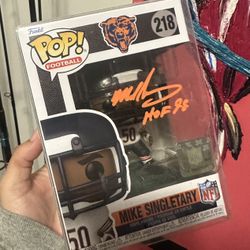 Mike Singletary Signed Auto Bears Funko Pop #218