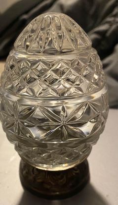 Waterford Crystal Annual EGG on Repousse Silver Stand 1990 1st Edition Ireland Made for Easter and B