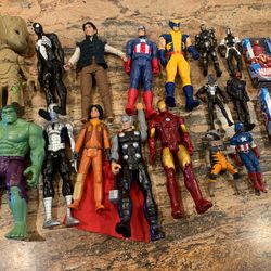 Toy Action Figure Lot Of 18 Marvel & More