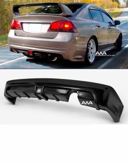 Fits 06-11 Honda Civic Sedan 4Dr Mugen RR Rear Bumper Lip & 3RD LED Brake Lamp