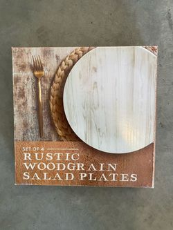 Rustic Wood Grain 8.7 Inch Salad Plates