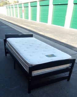 TWIN BED FRAME WITH BOARD AND MATTRESS