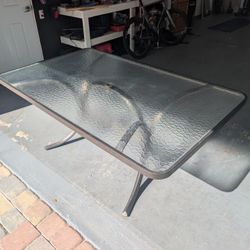 Tropitone Patio Table Glass And Hammered Bronze