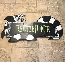 Beetlejuice Big Store Promo Display Banner Rare Officially licensed Warner Bros 6’8” L x 3’2” W Tim Burton Collectors