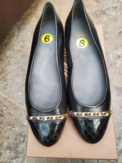 Stuart Weitzman black flats CHANEL style size 9